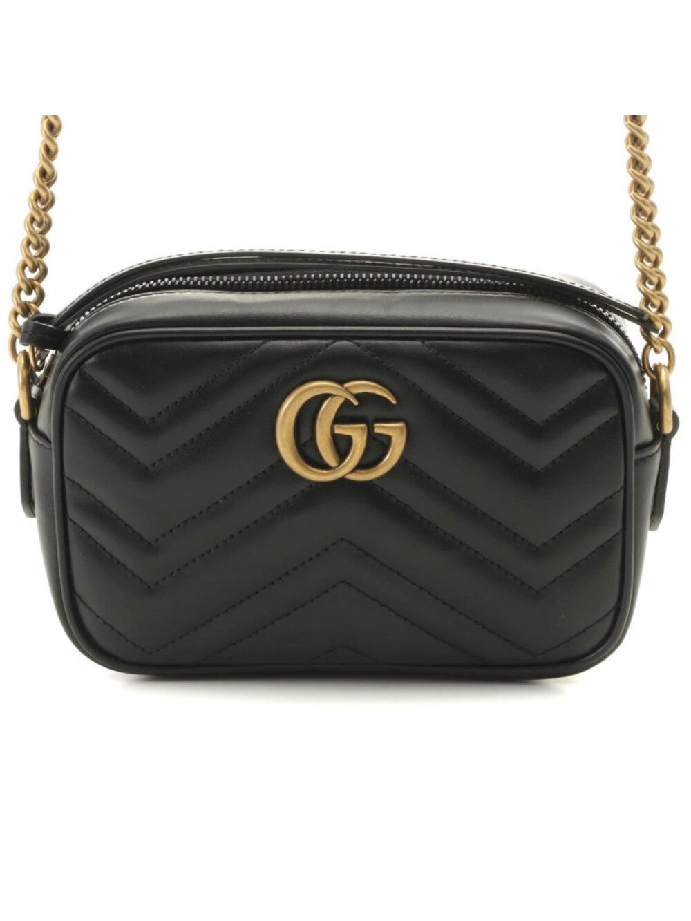 Gucci GG Marmont Quilted Shoulder Bag Leather Black